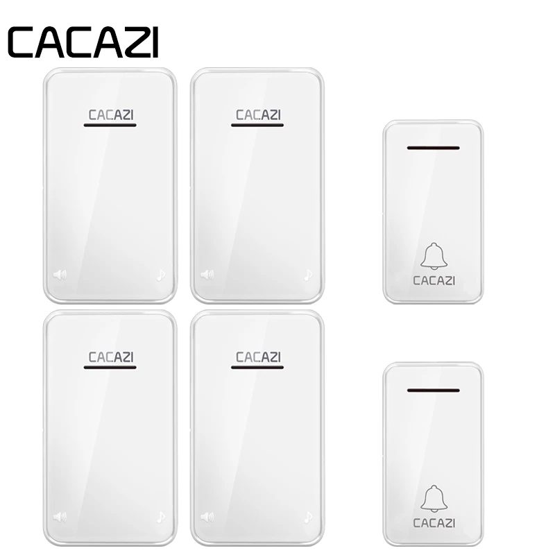 

CACAZI Self-powered Wireless Doorbell Waterproof 200M Remote No Battery US EU UK Plug Smart House Call Bell Wireless Chime 220V