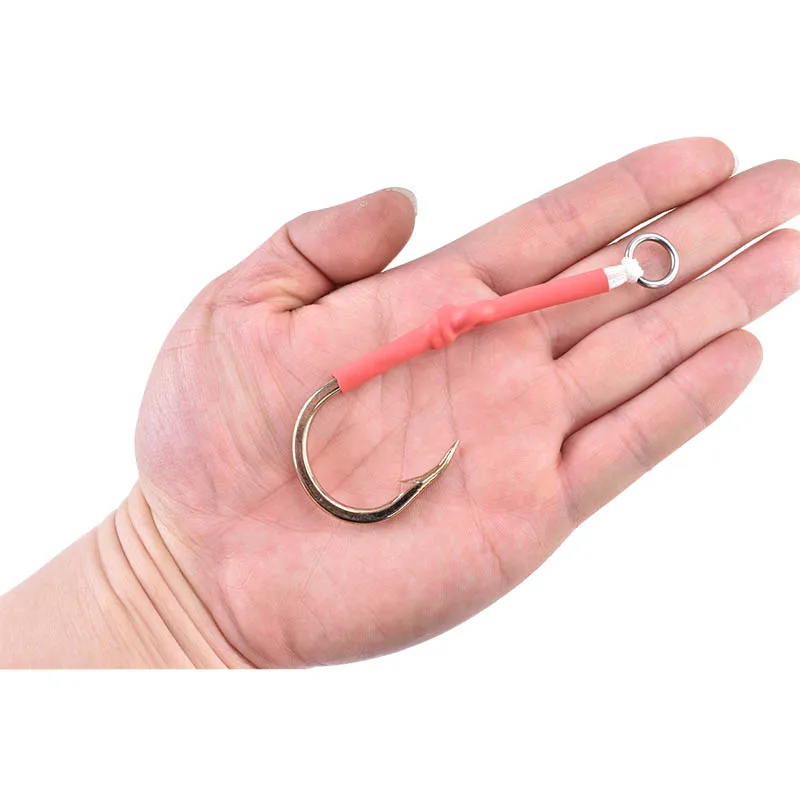 2pcs/pack super large size domestic assist hooks marine big game boat trolling fishing bait hook over weighted roped hook tackle