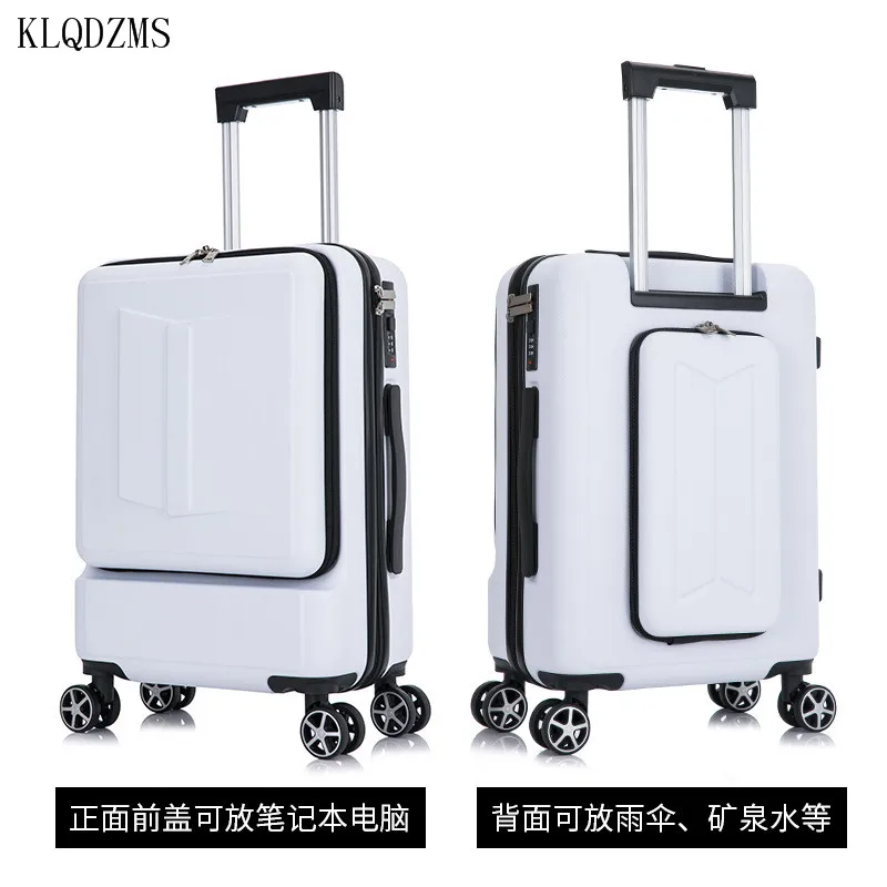 KLQDZMS Rolling Luggage Front Opening Boarding Case ABS+PC Trolley Case 20''24 Inch Business Password Box Rolling Suitcase