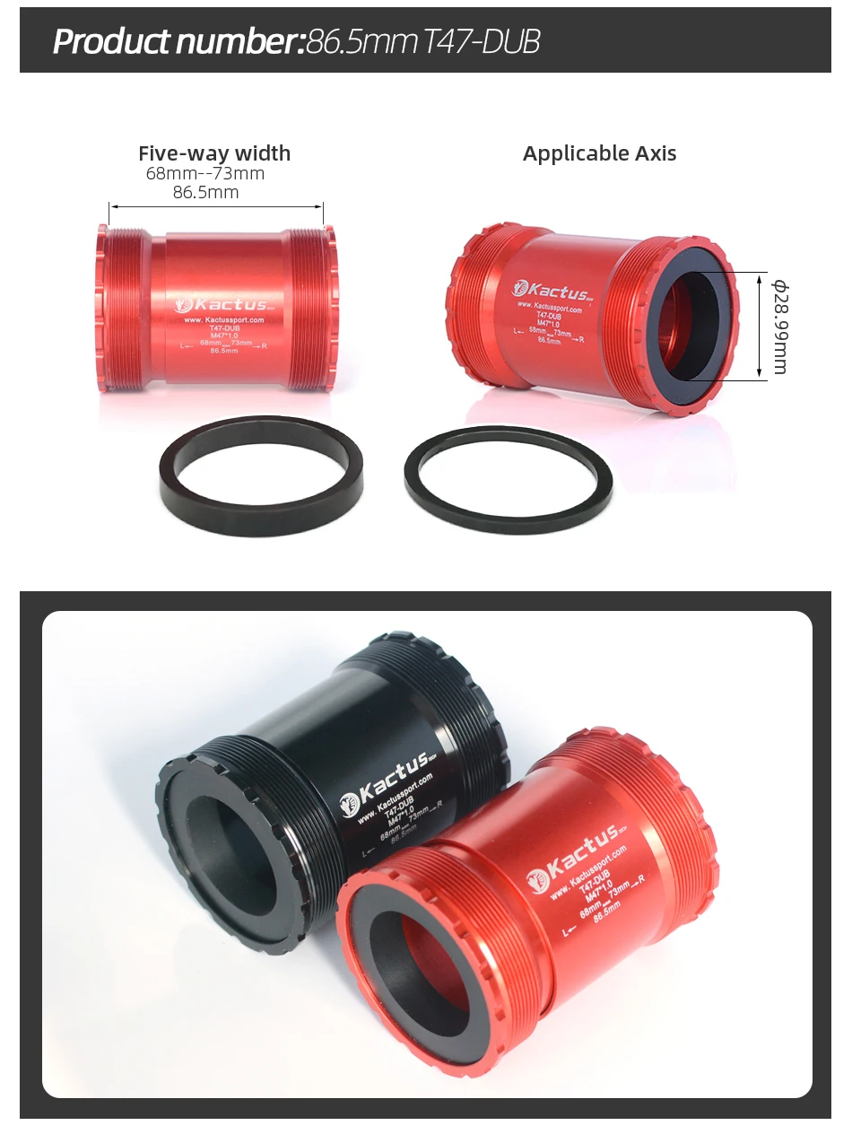 Kactus DUB Tretlager für SRAM DUB Kurbelgarnitur Kettenblatt MTB/Rennrad Teile Keramiklager Pressfit Fahrrad Tretlager – Detail 7