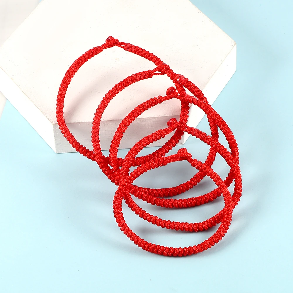 Handmade Red String Rope Bracelet Tibetan Buddhist Braided  Thread Bracelet For Women Men Lucky Charm Jewelry Couple Lovers Gift