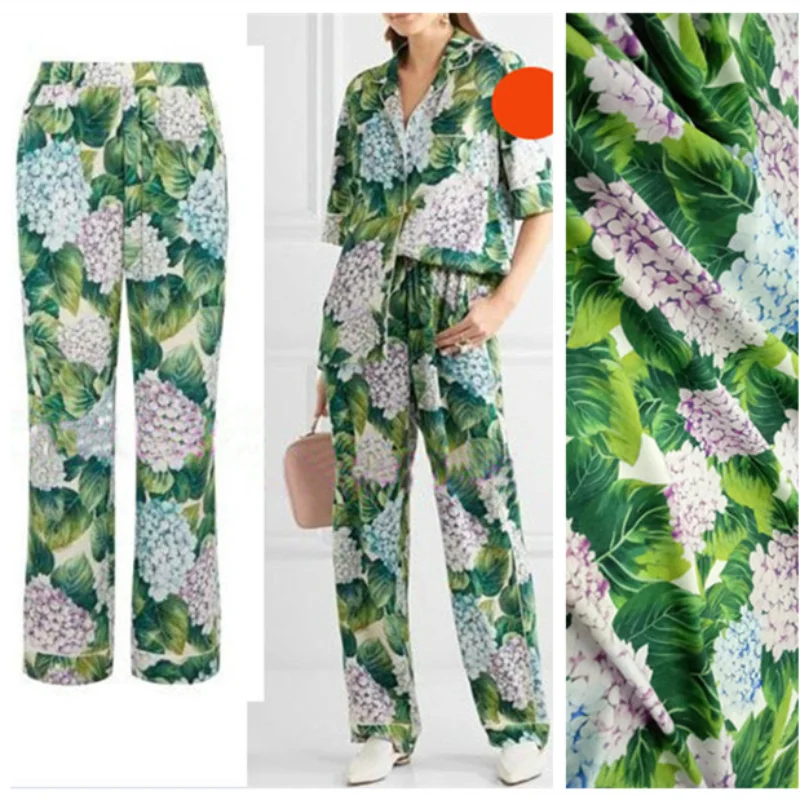 Printed Italian Luxury Brand Polyester Fabric Skirt Pajamas Women's Clothing for Dress Fashion Fabrics Wholesale Cloth Per Meter