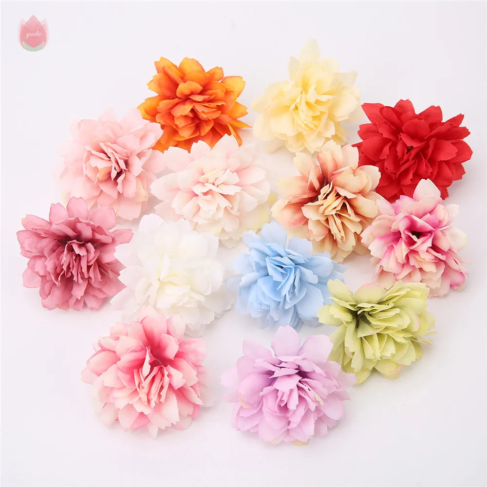 Têtes de nénuphar artificielles 6Cm, 10 pièces, fausses fleurs, pour décoration de jardin de maison, de mariage, pour couronne de boîte cadeau artisanale