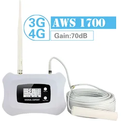 4G AWS 1700 2100 Mobile Phone Signal Amplifier AGC LCD Display 70dB 4G LTE Repaeter Full Intelligent 2100mhz Cellular Booster
