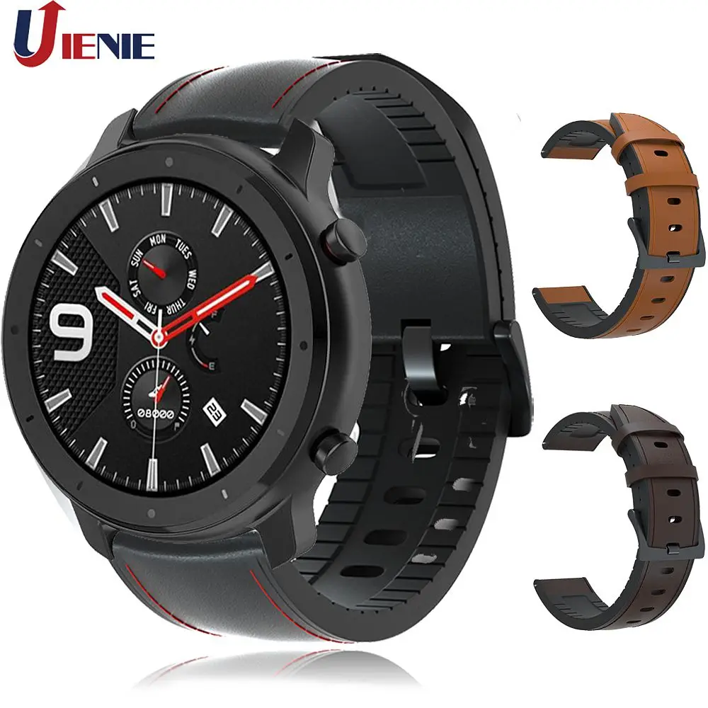 Cho GTR 2 47Mm Dây Da Dây Đeo Đồng Hồ Cho Xiaomi Huami Amazfit PACE/Stratos 3 2S Vòng Tay Đồng Hồ Dây ban Nhạc Dành Cho Samsung Gear S3 Correa