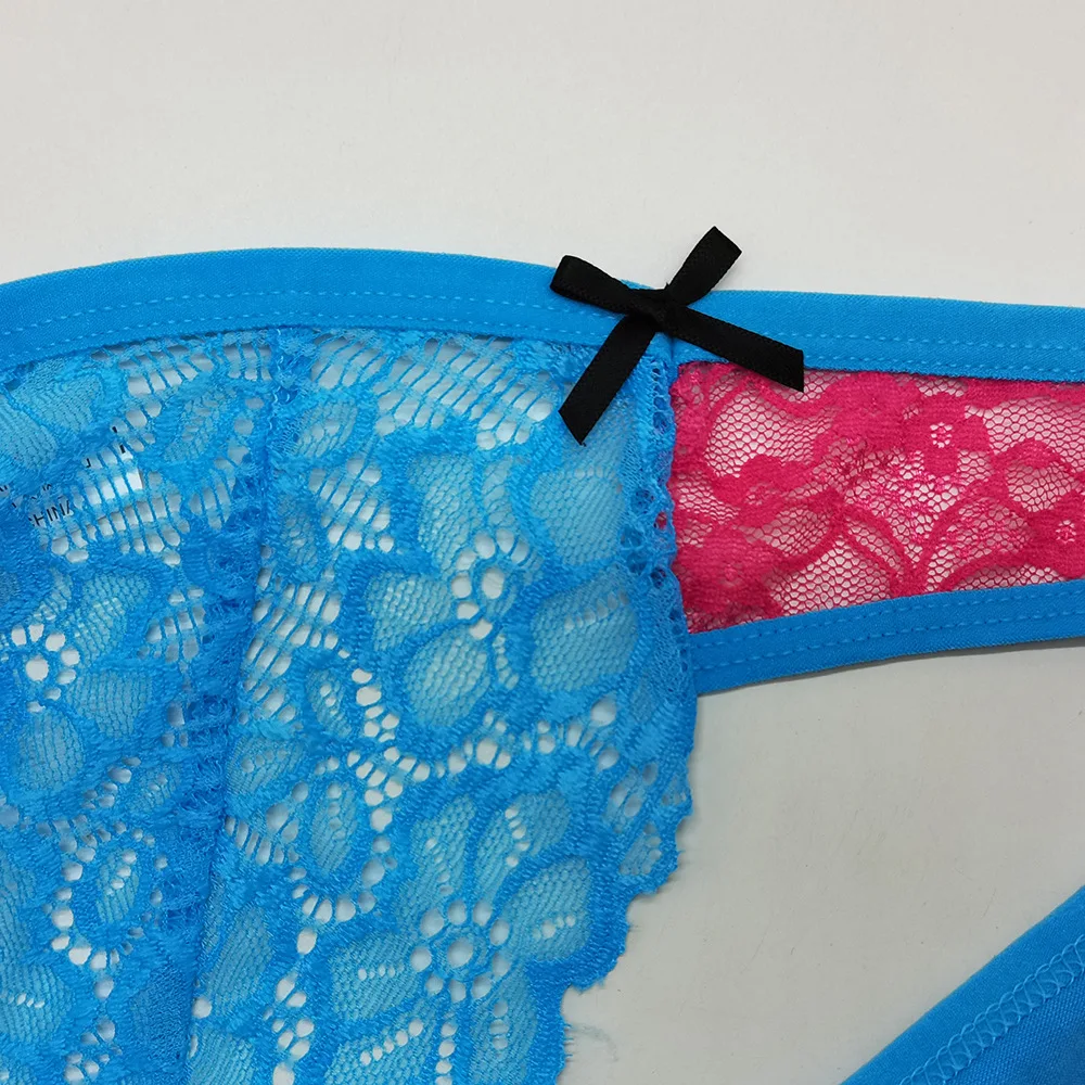 Girls Panties New Comfortable Bow Cotton Polyester Lace G-string Girl Underwear Patchwork Transparent High quality