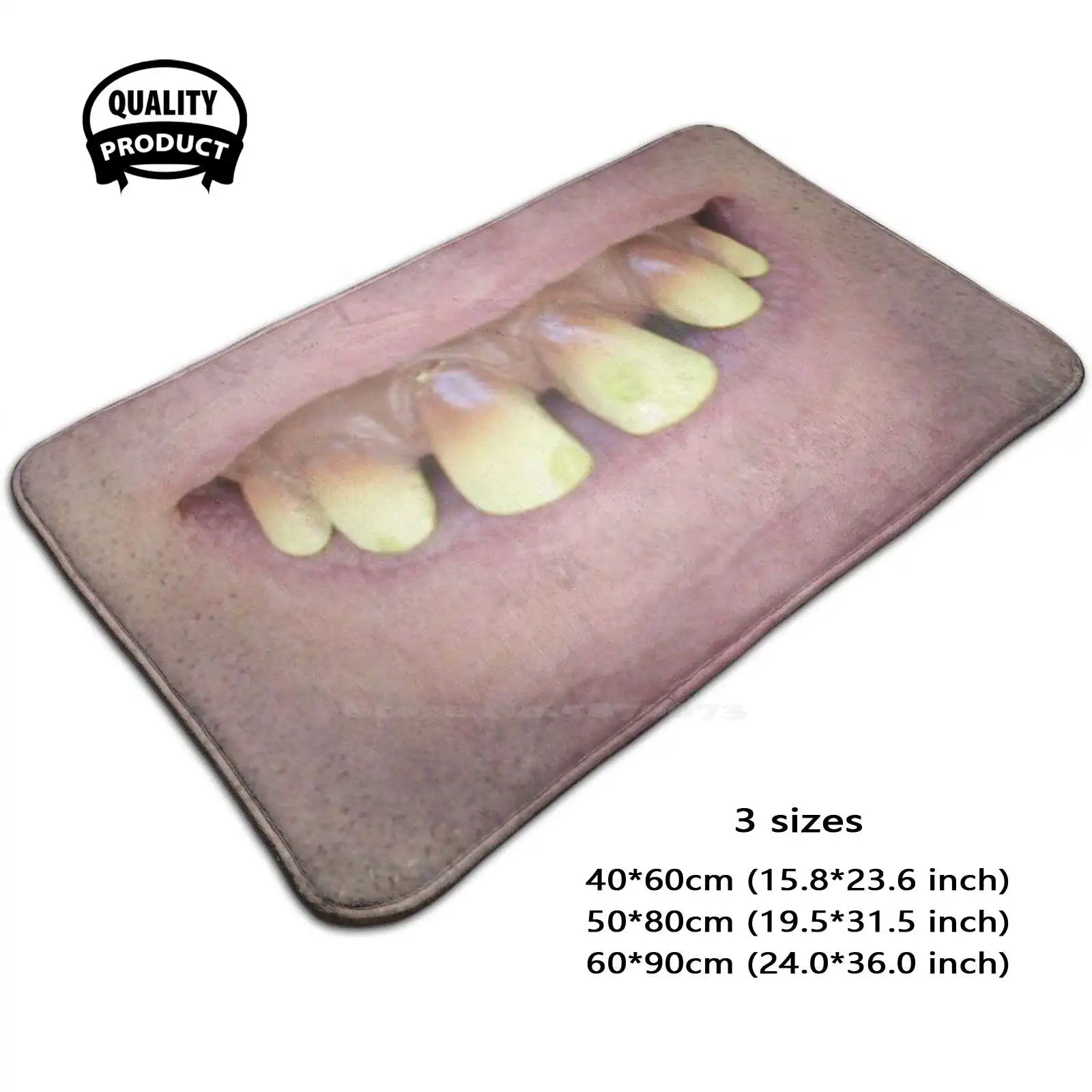 Funny Teeth Face Mask Soft Cushion Home Carpet Door Mat Car Rug Funny Smile Funny Redneck Funny Missing Teeth Funny Teeth Funny