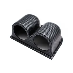 Carbon Fiber Double Dual Auto Car Gauge Meter Pod Holder Cup Mount 2