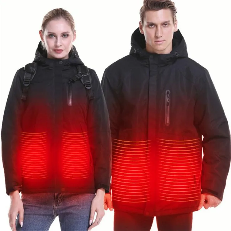 Mannen Vrouwen Winter Herfst Intelligente Kleding Gewatteerde Katoenen Usb Elektrisch Verwarmde Jas Warm Opladen Hooded Koorts Jas Reizen