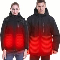 Men Women Winter Autumn Intelligent Clothes Padded Cotton Usb Electrically Heated Jacket Warm Charging Hooded Fever Coat Travel