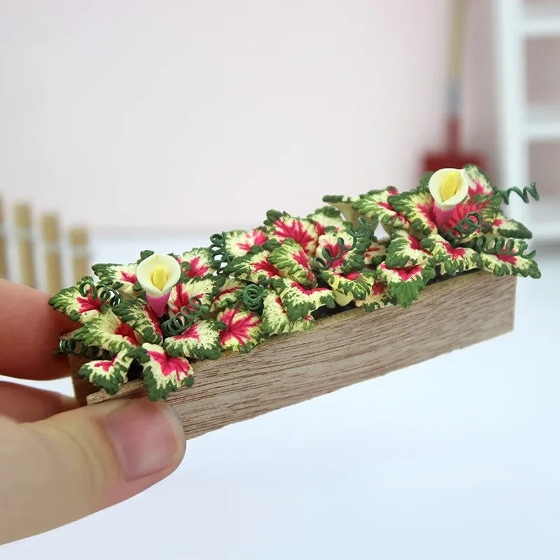 1:12 Miniature Flower Clay Dollhouse Fairy Garden Mini Plant Trees Ceramic Garden Decor Dollhouse Accessories