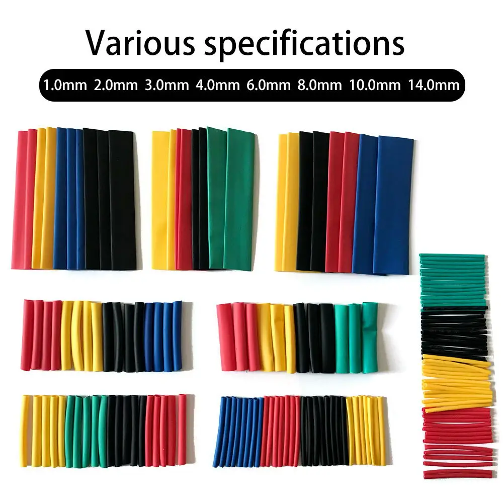 164pcs/Set Heat Shrink Tubing Wrap Wire Cable Sleeve Insulation termoretractil Polyolefin Heat shrink tube 1 2 3 4 6 8 10 14mm