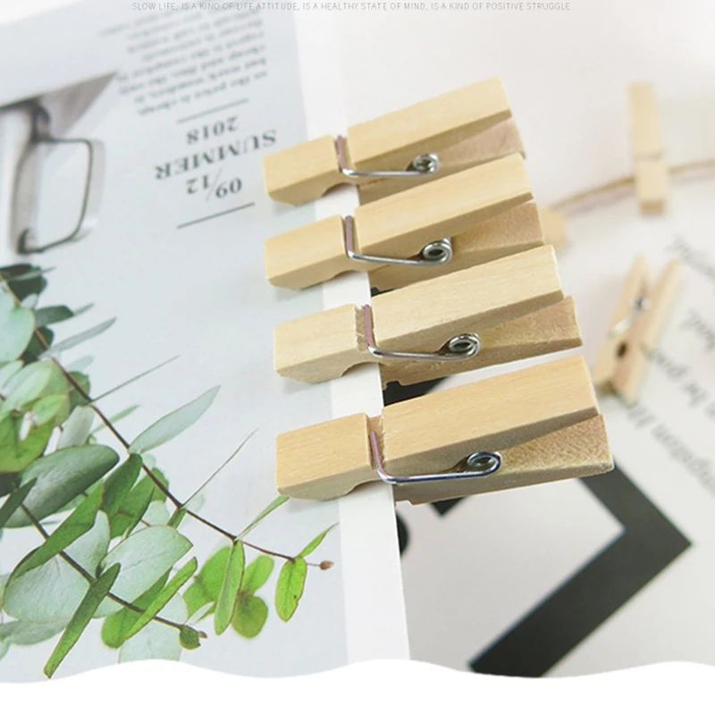 25/30/35/45mm Natural Wooden Clothes Pegs Clothes Clips Wood Clamp DIY Photo Paper Peg Clothespin Craft 30/50/100PCS