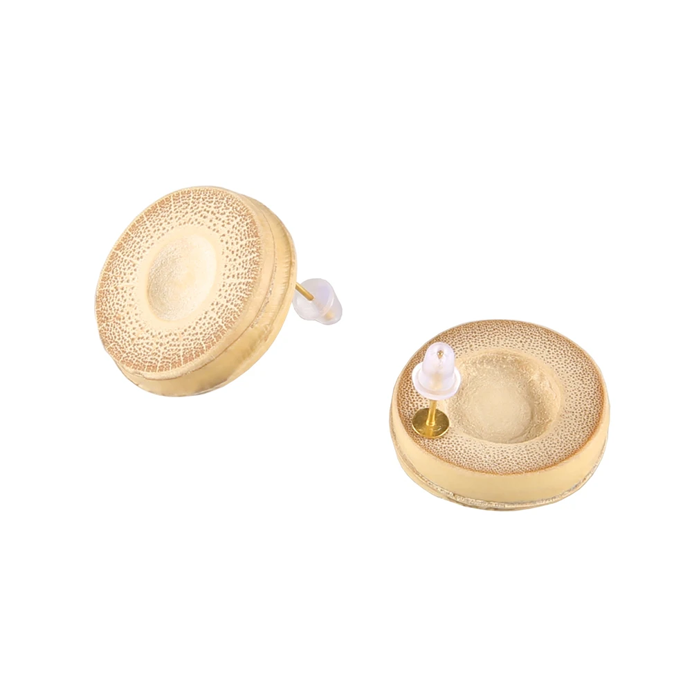 New Fashion OL Hiphop Small Simple Round Unique Handmade Wood Wooden Natural Bamboo Root Ear Studs Earrings for Men and Women