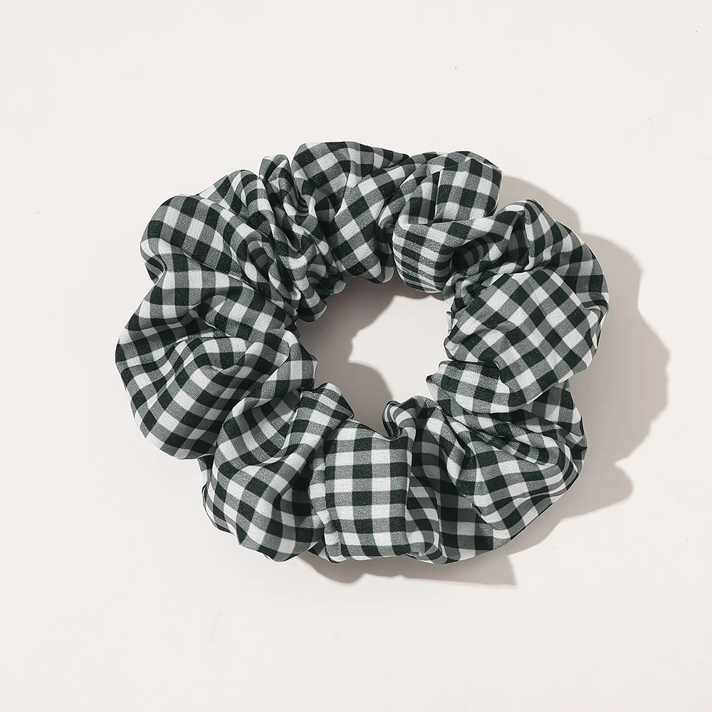 Scrunchies para el pelo para mujer, coletero a cuadros, diseño de marca famosa, moda coreana, venta al por mayor, conjunto de 6 uds.