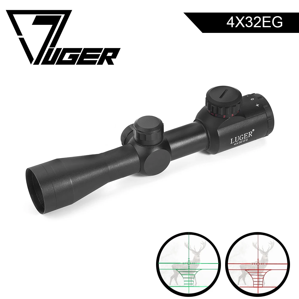 

LUGER 4x32 EG Hunting Optics Sight Scope Rangefinder Reticle Rifle Scope Red Green Illuminated Crossbow For Air Gun Riflescope