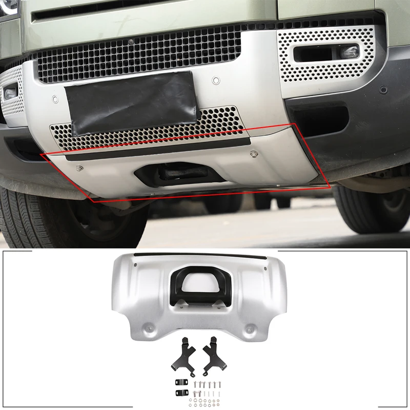

ST Car Accessories Aluminum Alloy Front Lower Bumper Guard Protection Plate Trim Fit For Land Rover Defender 90 110 2020-2022