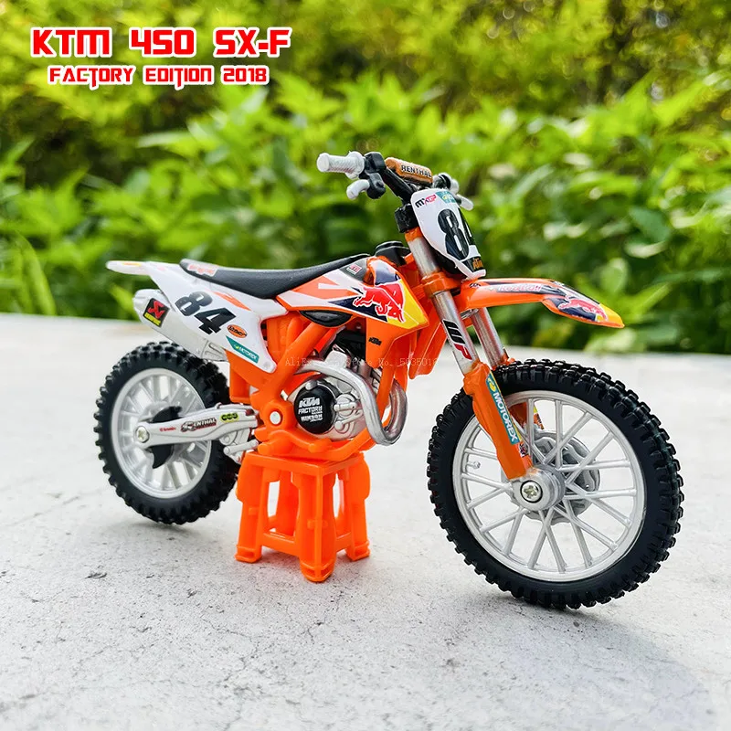 Bburago 1:18 2018 KTM-450 SX-F Factory Edition Static Die Cast Vehicles Collectible Motorcycle Model Toys