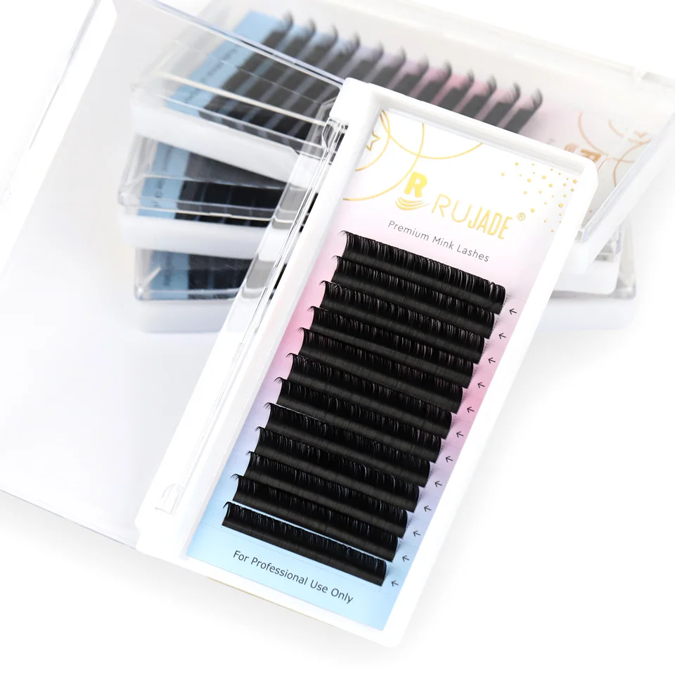 RUJADE B C CC D Curl Kaschmir-Wimpernverlängerung, Einzelne Künstliche Wimpern, Mix 20-25mm Lang, Faux Mink Lash 0.03, Russisches Volumen Cilio – Detail 23