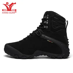 XIANG GUAN Hiking Boots Men Women Waterproof Mountain Shoes Cow Leather Black Sandy Outdoor Tactical Combat Climbing Trekking 12