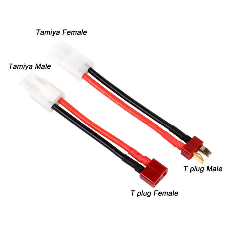T Plug Female / Male to Tamiya Male / Female Adapter Cable 8cm 14AWG Wire RC Accessories Car For FPV Drone Wholesale