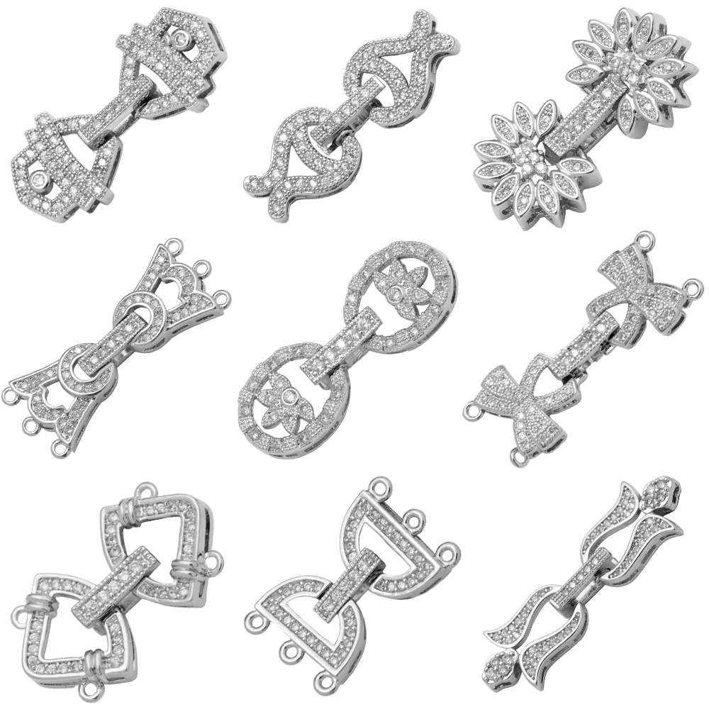 

JUYA 2023 Fastener Clasps Hooks For Bracelet Making AAA Cubic Zirconia Claw Charm Connectors DIY Handmade Jewelry Accessories