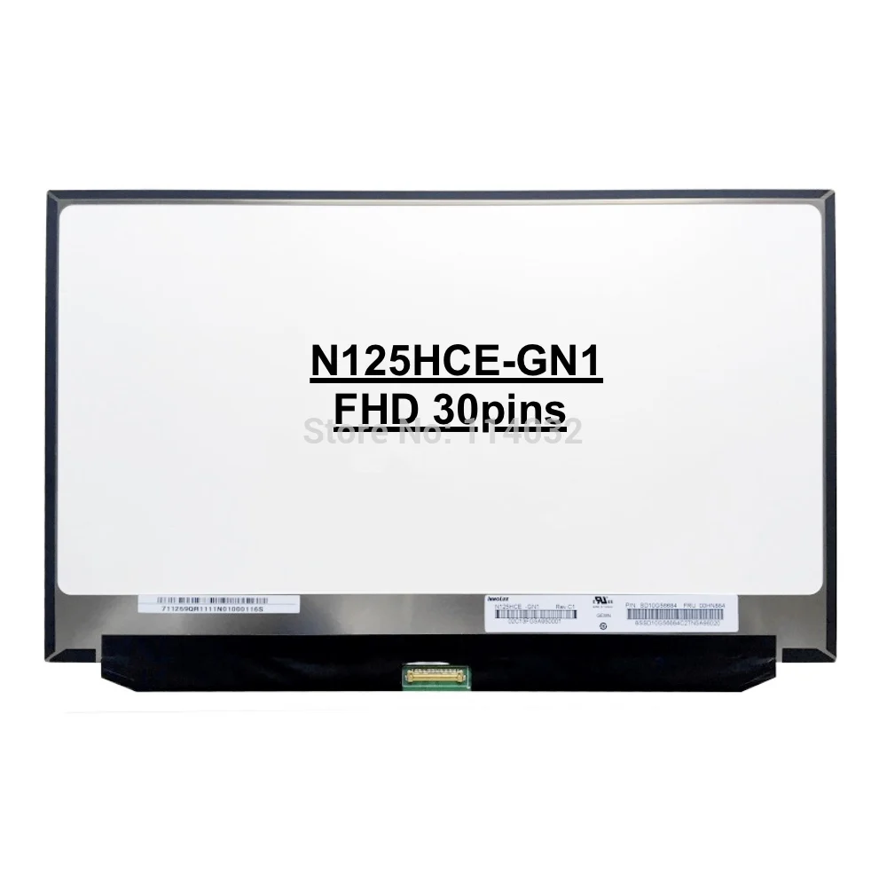 

N125HCE-GN1 01YN106 12.5" Laptop Thin LED screen bottom middle connector 1920*1080 Full HD