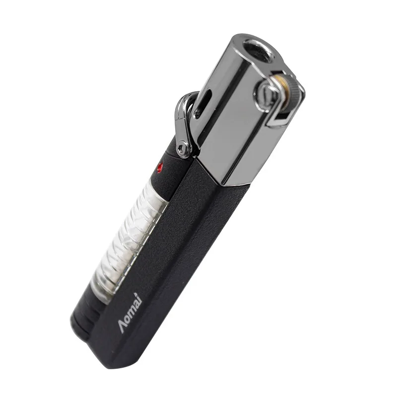 AOMAI Torch Lighter Flint Wheel Type Windproof Transom Metal Lighter Inflatable Butane 1300 C Cigarette Cigar Gadget