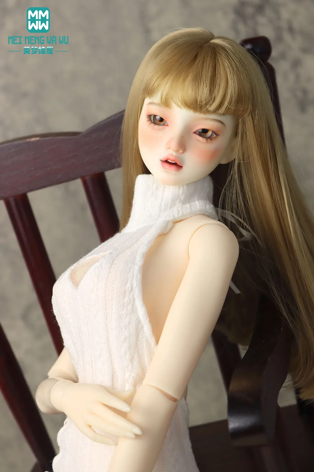 43-75cm BJD doll Clothes 1/41/3big bust and uncleDD SD DDL MSD Toy spherical joint doll Fashion halter sweater dress Girl\'s gift
