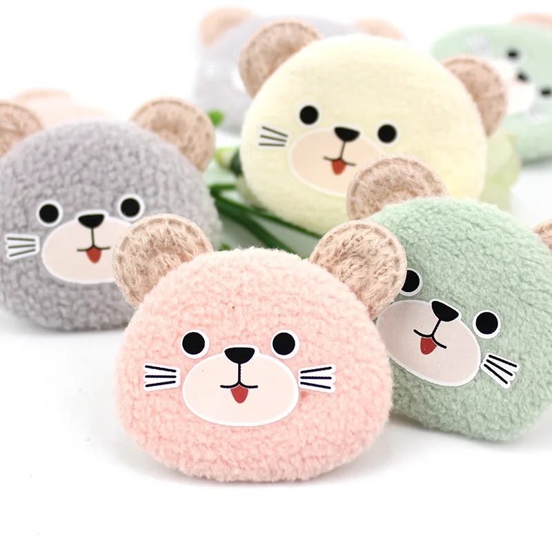 24 pz 4cm cartone animato peluche orso Appliques imbottite per copricapo tornante artigianato fatto a mano Decor accessori borse abbigliamento patch