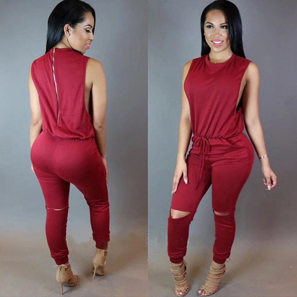 Hollow sexy jumpsuit Women's jumpsuit combinaison femme