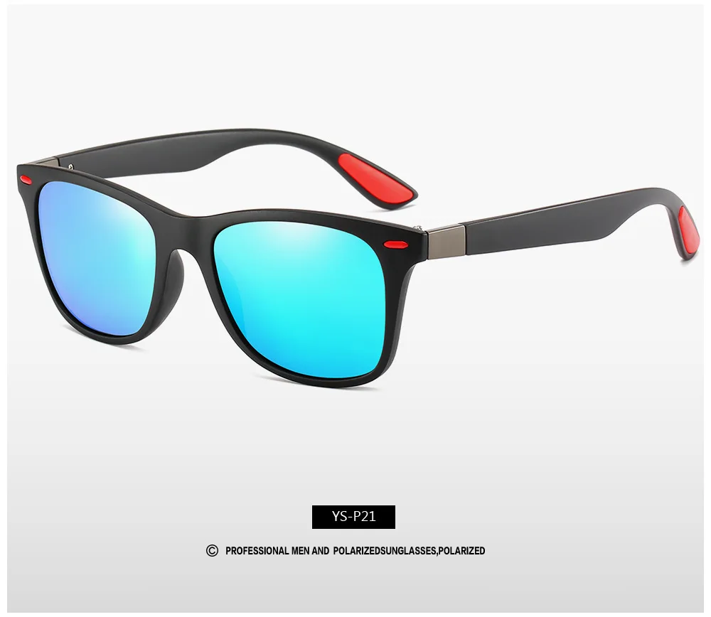 ZXWLYXGX Klassieke Gepolariseerde Zonnebril Mannen Vrouwen Brand Design Rijden Vierkant Frame Zonnebril Mannelijke Goggle UV400 Gafas De Sol