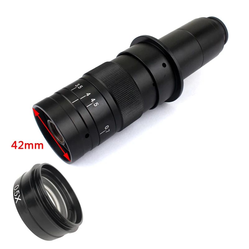 0.5X / 2.0X / 0.3X Barlow Auxiliary Objective Glass Lens For 10A 180X 300X C-MOUNT Lens Industry Video Microscope Camera