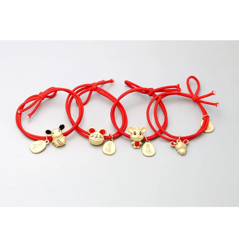 rubber band 2020 natal mouse year hair rope high-end mouse hair ring creative lucky mouse red rope cute little lucky rat