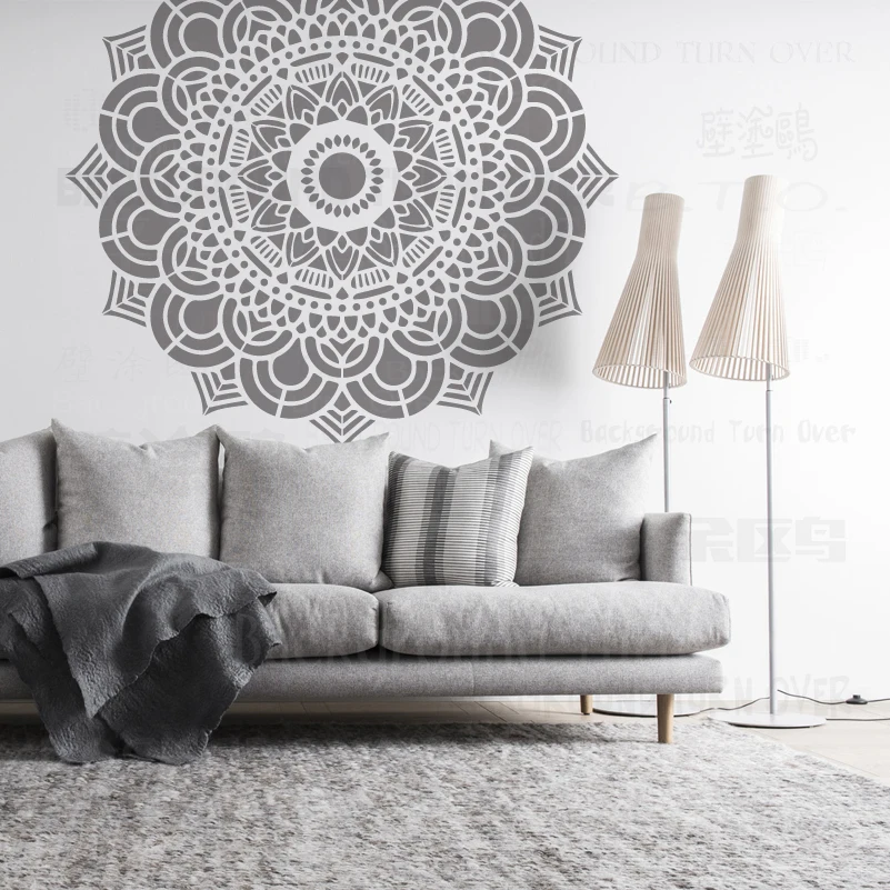 140cm - 180cm Stencil For Painting Wall Decorative Template Furniture Makers Putty Decor Big Large Mandala Ceiling Round S107