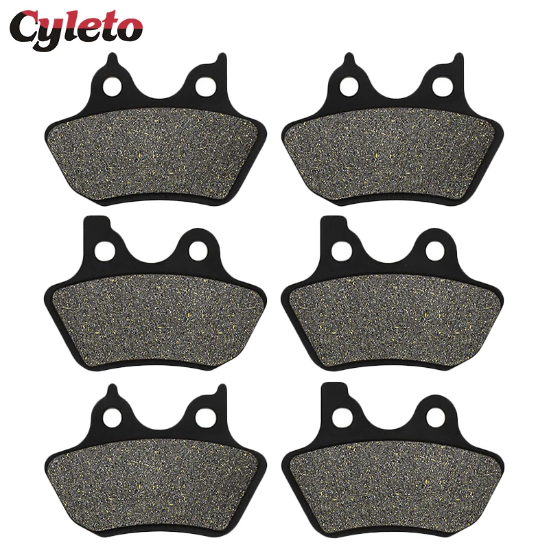 Cyleto Motorcycle Front Rear Brake Pad For Harley Touring Electra Road King Street Glide FLHR FLHT FLHX FLHTCU V-Rod VRSCA VRSCB