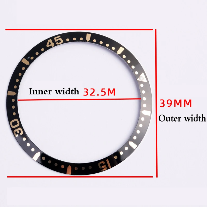 39mm Luminous Ceramic Bezel Insert 41mm Dial for Longines Conquest L3 Watch Face Black Blue Green Watch Replace Accessories