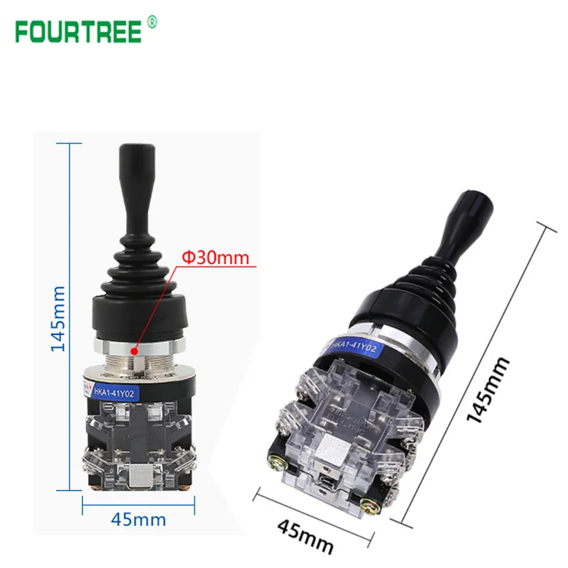 30mm Monolever Rocker Cross Switch Joystick Switch Momentary 2/4 Positions 2NO 4NO Self-reset Self-locking HKA1 Series