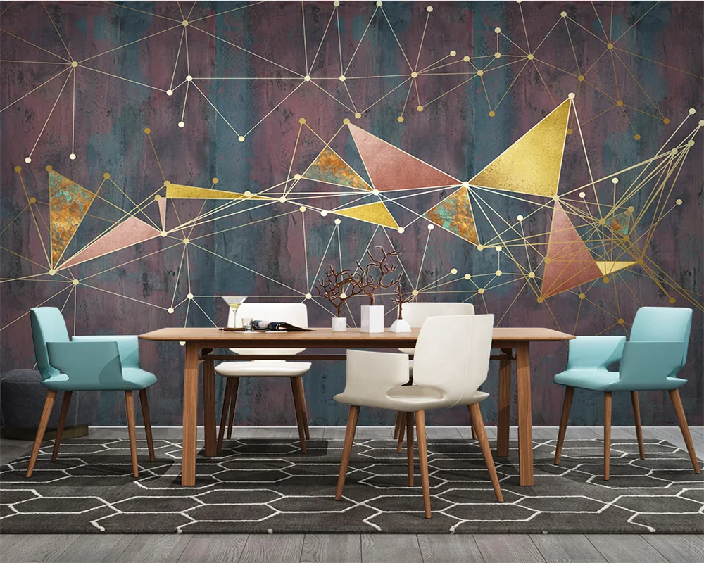 beibehang Customize new Nordic modern minimalist geometric lines light luxury TV background wallpaper papier peint