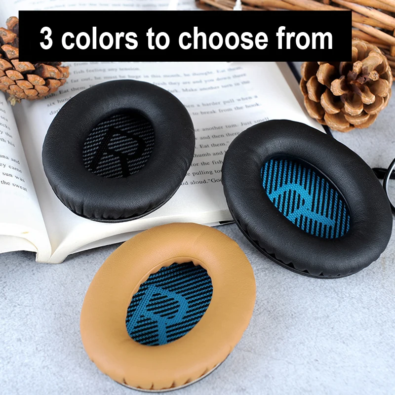 Genuine Leather Sheepskin Headset Foam Cusion Replacement for BOSE QC35 QC25 QC2 Headphone Earpads Lambskin Sponge Cover