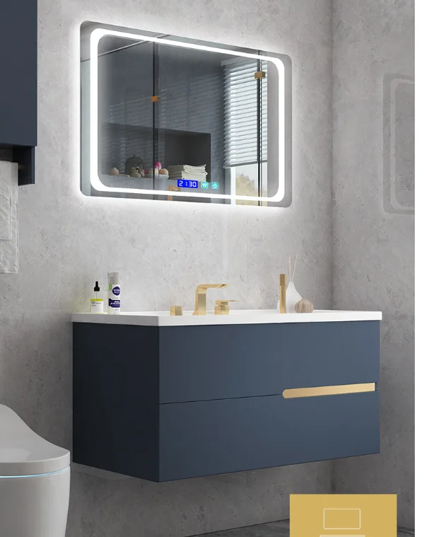 Smart bathroom cabinet combination Nordic luxury modern minimalist bathroom washstand wash hands washbasin bathroom cabinet