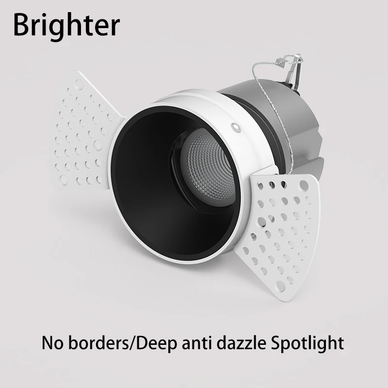 BRGT LED Spot Light Frameless Embedded Lights COB 5W7W12W Anti-glare Ceiling Lamp Trimless Aluminum Recessed Downlight Indoor