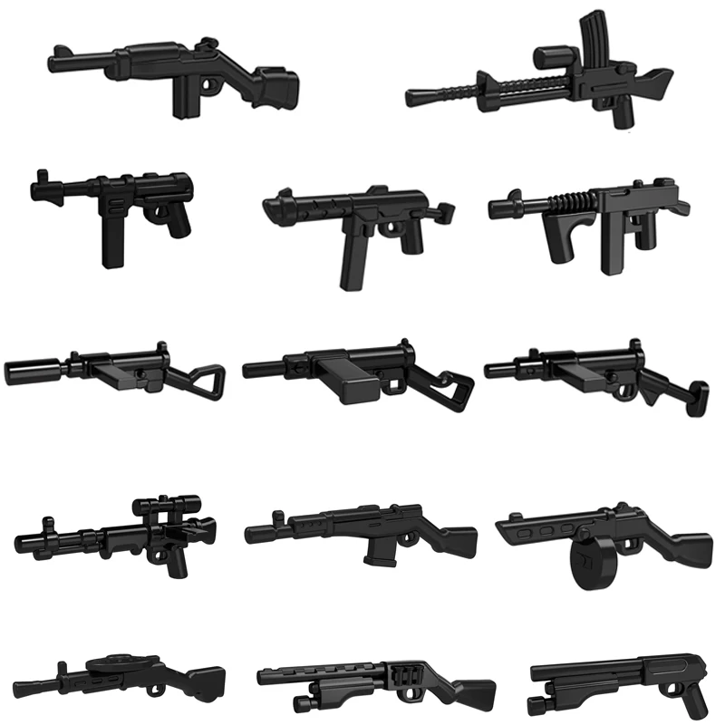 10 Guns Military Weapons for Minifig Building Blocks Bricks Toys DIY accessories Rifle SMG SWAT MOC Kids