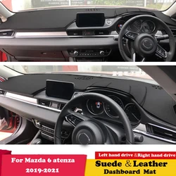 For Mazda 6 Atenza mazda6 2019 2020 2021 Leather Dashmat Dashboard Cover Sunshade Protective Car Styling Carpet Dash Mat Suede