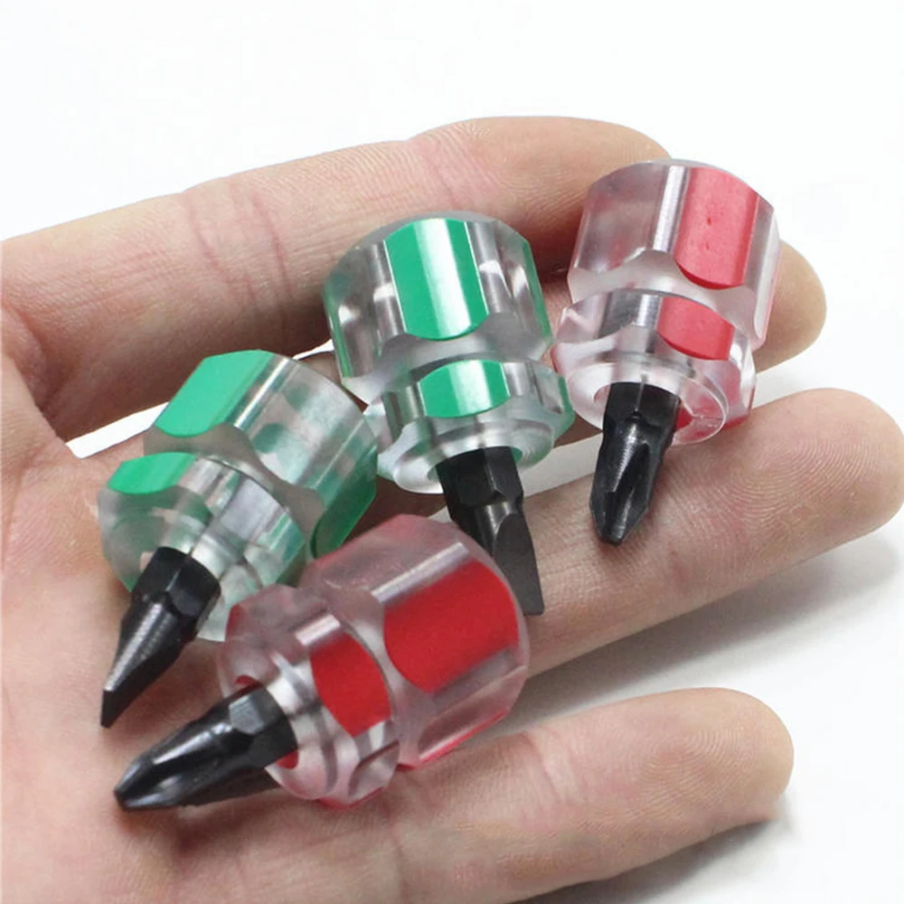 Mini Screwdriver Bit Portable Radish Head Slotted/Phillips Screw Driver Transparent Handle Precision Repair Hand Tools for PC