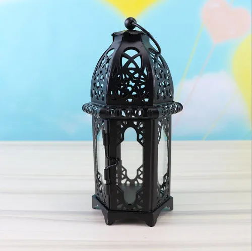 Brand New European Candlestick Vintage Hanging Candle Holder Moroccan Glass Candle Lantern Wedding Home Decor