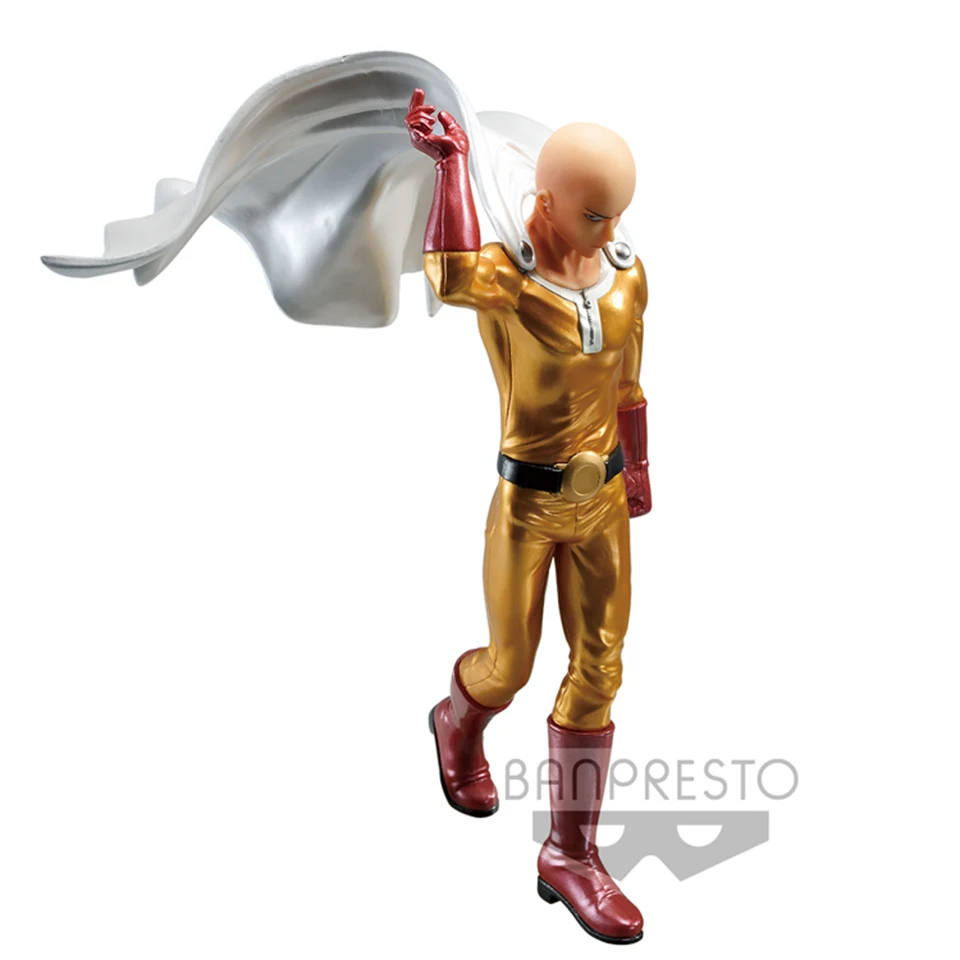 Qwiooe Original BP Japanese One Punch Man DXF Saitama Teacher Metallic PVC Action Anime Figurine Model Toys Birthday Gift