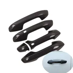 RHD For Kia Forte Cerato K3 BD 2019 2020 2021 GT Carbon FiberChrome Car Door Handle Cover Trim Sticker Styling Accessories Decal