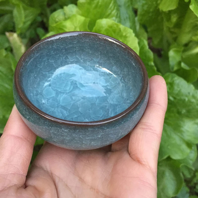 

Jianzhan Unique Ice Crack Tenmokus Tea Cup 60ml Ceramic Tea Bowl Heat Resistant Keep Warm Natural Clay Ore Glaze China Pottery