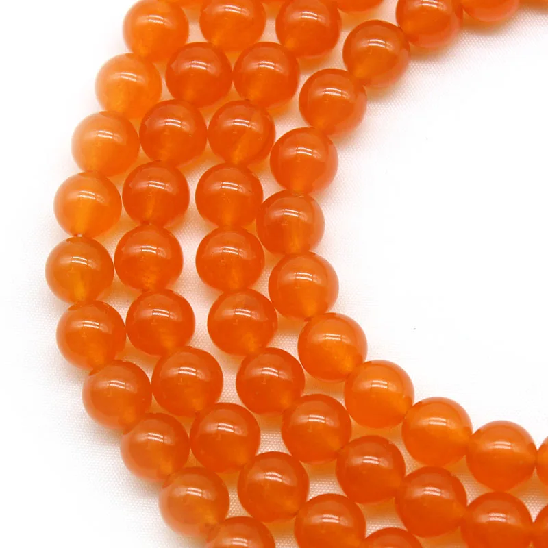 Natural Stone AAA Orange Chalcedony Jades Beads Loose Spacer Beads For Jewelry Making DIY Fashion Bracelet 15\